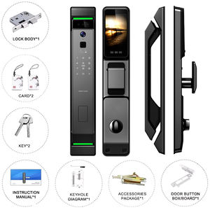 3 डी फेस रिकग्निशन डिजिटल फिंगरप्रिंट स्मार्ट लॉक बायोमेट्रिक एल्यूमीनियम लकड़ी का दरवाजा वाईफाई ऐप, होम सिक्योरिटी के लिए फिंगरप्रिंट लॉक - Product Image 4