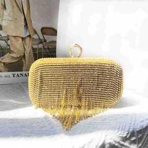 Hot Selling Beaded Clutch Bag With Ring Handle Sparkling Evening Party Purse Crystal Diamond Crossbody Handbag shiny handbags - Product Image 3