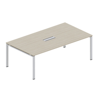 Grande table de conférence rectangulaire moderne en bois extensible pour usage commercial, bureaux et écoles
