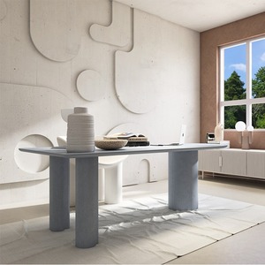 <span class=keywords><strong>Table</strong></span> à manger nordique en bois massif, style crème, <span class=keywords><strong>table</strong></span> îlot <span class=keywords><strong>murale</strong></span> demi-ronde, <span class=keywords><strong>table</strong></span> longue moderne et minimaliste pour salon. - Product Image 3