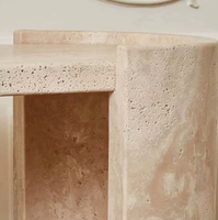 Table console octogonale Wabi-Sabi, design européen, aspect antique, marbre naturel, travertin, meubles de salon, entrée, hôtel
