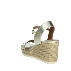 Open Toe D45gva 000cf sandali con zeppa oro comode soletta PU tacco a caviglia piatta con cinturino gladiatori per la primavera e l'estate - Product Image 2