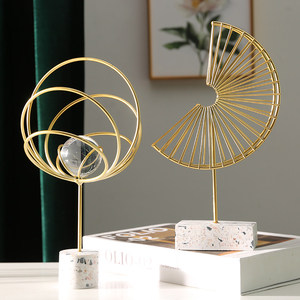 Light Luxury Geometric Metal &amp; Crystal Ornaments <strong>Nordic</strong> Handmade Home Decor for Living Room Entrance Everyday Gifting - Product Image 5