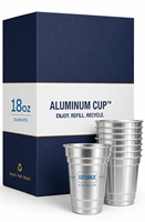 Gobelets en aluminium recyclables de 16 oz en gros (lot de 18 oz) avec impression personnalisée pour bière, soda, jus et restauration en extérieur
