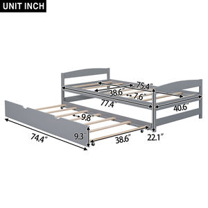 <span class=keywords><strong>Lit</strong></span> de repos en bois massif de style Japandi adapté aux enfants avec <span class=keywords><strong>lit</strong></span> <span class=keywords><strong>gigogne</strong></span>, <span class=keywords><strong>lit</strong></span> d'appoint en bois gain de place pour chambre à coucher et chambre d'amis - Product Image 2