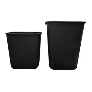 Hochwertiger 28 Quart Kunststoff-Papierkorb Rechteckiger schwarzer Mülleimer für gewerbliche Büro küche