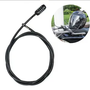 Hot selling Anti-thift 1.8m thick steel 4 digital combination cable bike motorcycle helmet lock