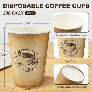 แก้วกระดาษแบบใช้แล้วทิ้งสำหรับดื่มน้ำ น้ำผลไม้ กาแฟ ชา - Product Image 4