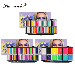 مهرجان قابل للتخصيص واضح الألوان ماكياج متعدد الألوان لوحة فنية لجسم الوجه - Product Image 1