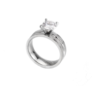 Minimalist Personalized Hollow Zircon Inlaid 316L Stainless Steel <b>Adjustable</b> <b>Ring</b> 18K Gold Plated Titanium Steel Finger <b>Ring</b> - Product Image 2