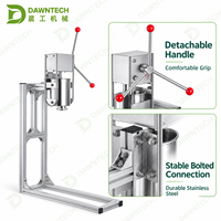 Machine à churros professionnelle 3L/5L/7L en acier inoxydable, manuelle et électrique, avec remplisseur et friteuse pour les entreprises de restauration rapide