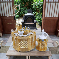 Qian Hu 2025 Nouveau design en stock, ensemble décoratif en métal pour café et thé éthiopien et du Moyen-Orient, table à café Rekebot durable