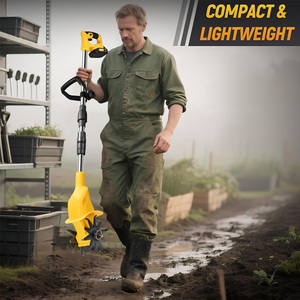 Mini Cultivador Inalámbrico, 330 RPM, Cultivador Manual <span class=keywords><strong>para</strong></span> Jardinería, Cultivador Eléctrico con 2 Baterías, Rotocultivador de Jardín - Product Image 5