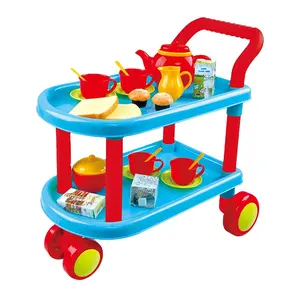 Playgo Unisex TEA TIME Trolley Set With 23 PCS Accessory For Pretend Play Preschool