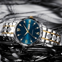 Montre d'affaires étanche en acier inoxydable avec mouvement à quartz, cadran à motif diamant de 41 mm, résistante à l'eau 30M, vente en gros d'usine