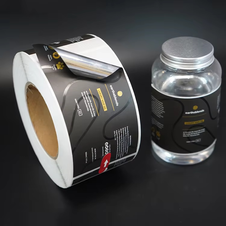 Custom Black Glossy Lamination Personalised Food Packaging Stickers Sauce Bottles Product Jars Private Adhesive Labels