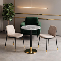Tables à manger en marbre pour hôtels commerciaux, cafés, tables circulaires/petites modernes et minimalistes, durables, faciles à nettoyer, pour les réunions