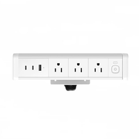 Multiprise de bureau à fixation murale 65W PD à charge rapide avec 3 prises CA US et 3 ports USB, prise de bureau dissimulée pour ordinateur portable