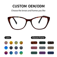 Monturas de Gafas Ópticas para Mujer, Montura Completa Redonda, Lentes de PC, Diseño Ligero para Todas las Formas de Rostro