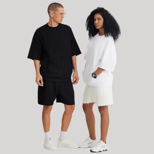 เสื้อยืดไหล่ตกขนาดใหญ่ผ้าฝ้ายเฮฟวี่เวทสำหรับการพิมพ์แบบกำหนดเอง - Product Image 4