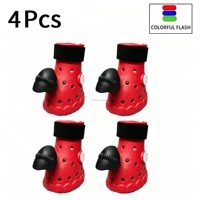 Chaussures pour chien en EVA lumineuses à LED, antidérapantes, respirantes, imperméables, réglables, protège-pattes pour la marche en extérieur