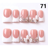 Faux Ongles Press-On Faits Main 606-610 Couleurs Fleurs Canard, 10 Pièces, Styles de Design Uniques pour Doigts