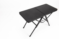 Table de camping pliante à cadre en métal Table portable à hauteur réglable Poignée portable légère pour voyage arrière-cour extérieure