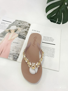 Yaz kadın kırmızı Flip flop kabuk Rhinestones ile hafif moda trendi kişiselleştirilmiş ucuz toptan plaj terlik için - Product Image 5
