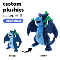 Peluche Dragon Personnalisée Super Douce, Jouet en Peluche Dragon Brodé avec Logo, Cadeau de Noël, OEM ODM
