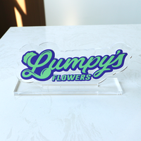 Plaque de table en acrylique LED personnalisée EZD, éclairage de bureau, plaque de nom, affichage de comptoir de restaurant