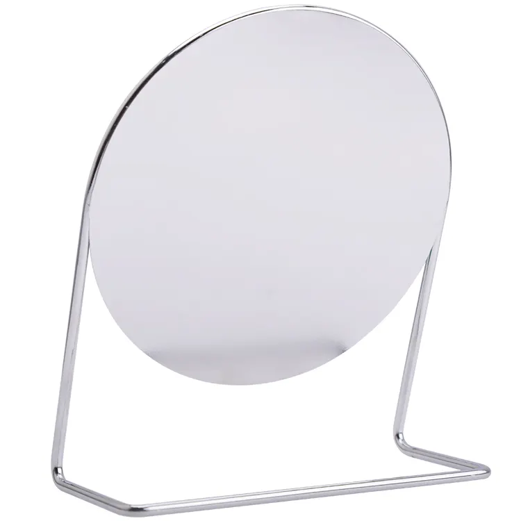 Spiegel Luxus Silber Metall Desktop-Ständer Prinzessin Vanity Dressing Möbel Tisch Make-up Spiegel für Wohnkultur