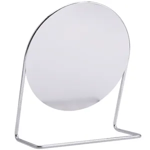 Mirrors Luxury Silver Metal Desktop Stand Princess Vanity Dressing Furniture Table Make Up Mirrors For Home Decor