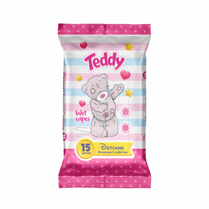 Toallitas Húmedas Teddy, 15 Hojas, Algodón Orgánico Suave, Limpieza Diaria, Desechables, Paquete de 80 Piezas para el Cuidado de la Piel de Bebés y Niños, Uso en Viajes - Product Image 1
