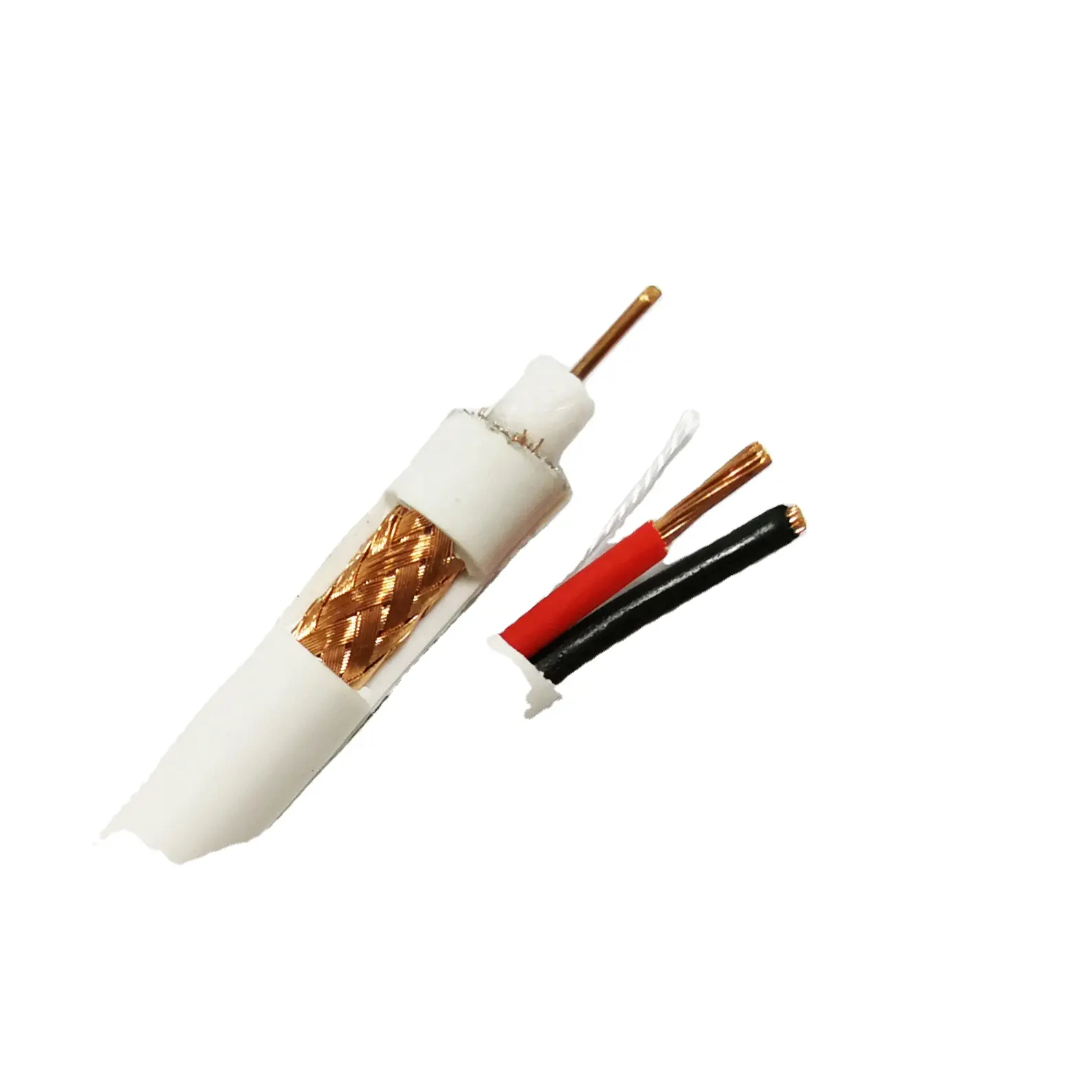 High Quality Hybrid Cable RG59+2C 20AWG + 18AWG power cable PVC Jacket Composite Coaxial Cable for cctv camera security system