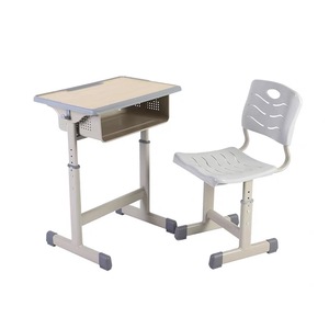 Ensemble chaise et bureau individuel robuste pour étudiant, mobilier scolaire moderne avec structure en acier et plateau en <span class=keywords><strong>MDF</strong></span> - Product Image 2