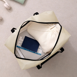 Travel Storage Bag Foldable Lightweight Gray Black Green Beige Trip Unisex Soft Handle - Product Image 4