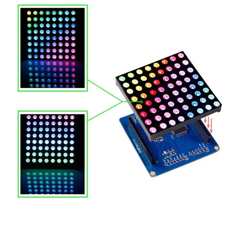 8*8 RGB LEDフレキシブルPCBボラッドアセンブリメーカー8x32アドレス指定可能WS2812B P10 16*16 LEDマトリックスパネル