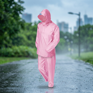 Ensemble de vêtements de travail imperméables et respirants unisexes, veste à capuche et pantalon, polyester, classique, longueur normale - Product Image 3
