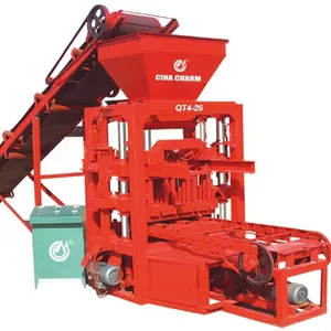 QT4-26 Semi Automatic Concrete Cement Brick Making Machine For Paving