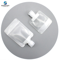 Sachets réutilisables en plastique transparent Sachets transparents d'emballage de jus liquide de boisson de voyage Pochette à bec verseur