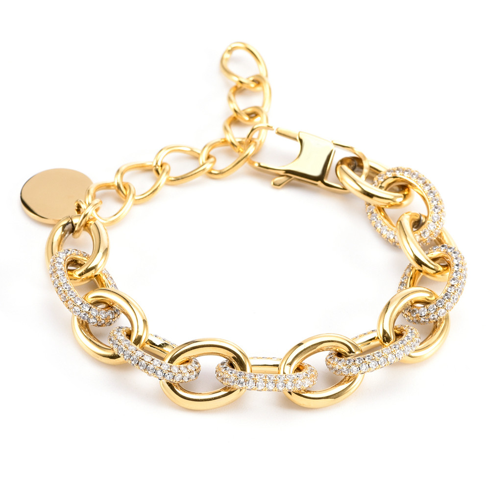 Nouvelle conception Usine vente chaude ovale zircon charme bracelet en diamant pour les femmes