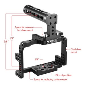 Andoer Protecteur de stabilisateur de <span class=keywords><strong>cage</strong></span> de caméra vidéo avec poignée supérieure pour caméscope Sony A7II A7RII <span class=keywords><strong>A7SII</strong></span> ILDC Mirrorless - Product Image 6