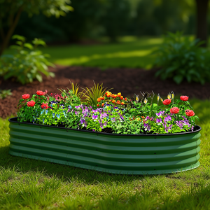 Fioriera Rialzata 7 X 3 X 1 in Metallo Verde per Attrezzature da Giardinaggio - Product Image 2