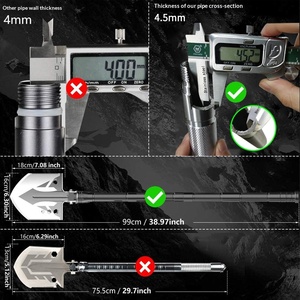 Set di Attrezzi da Campeggio Multifunzionale Personalizzabile OEM con Manico in Lega di Alluminio, Pala Pieghevole e Ascia per Sopravvivenza all'Aperto - Product Image 5