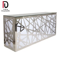 Comptoir de bar en acier inoxydable et PVC avec éclairage LED pour événements commerciaux, fêtes, décorations de mariage et cave à vin