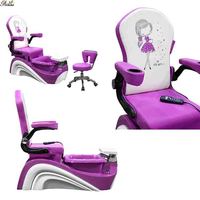 Chaise de trône petite chaise de spa de pédicure de bain à remous rose pour enfants avec moteur à jet
