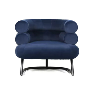 Fauteuil de designer contemporain français de haute qualité, en acier inoxydable et velours, fauteuil de salon pour le salon - Product Image 3