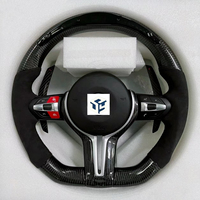 Volant de voiture en cuir perforé, modèle sport, fibre de carbone, LED, prêt à l'emploi, pour BMW E90 F30 F20 X5 F15 F10 M3 M6