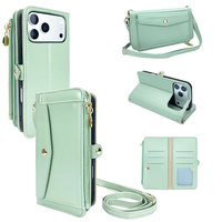 Nouvel Étui Portefeuille en Cuir de Luxe Élégant avec Rabat, Housse de Protection Multifonction avec Porte-Cartes pour iPhone 14 15 16 17 18 Pro Max
