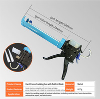 Pistolet à mastic 300 ml le plus vendu avec outil de calfeutrage en silicone et buse de scellement pour l'étanchéité des salles de bain, corps en alliage d'aluminium